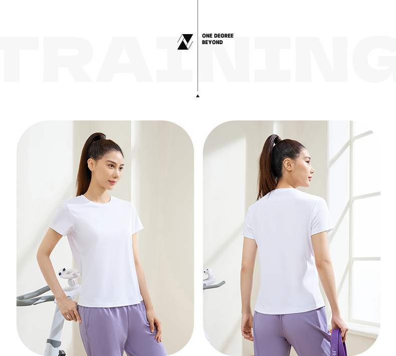 白Tシャツ 速乾機能付きシンプル半袖カットソー