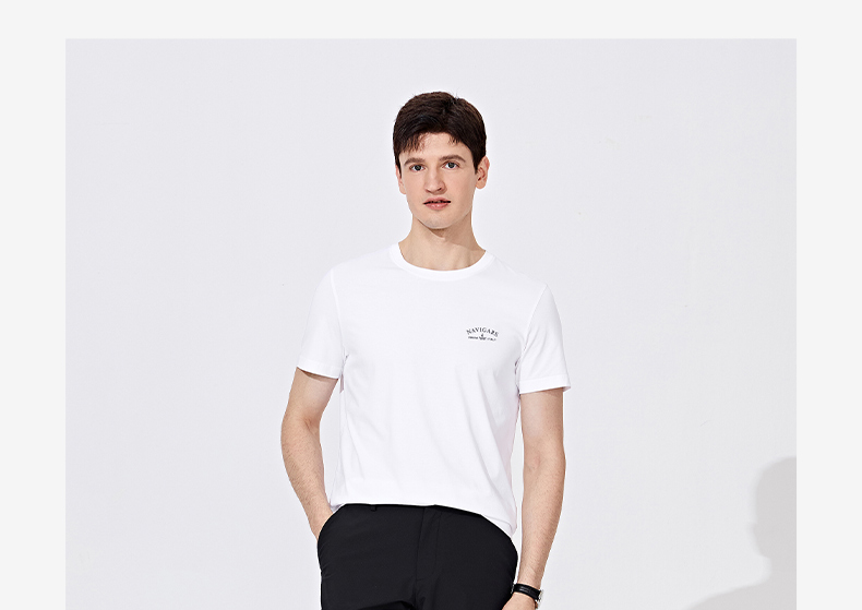 白Tシャツ 涼感抗菌クルーネック半袖