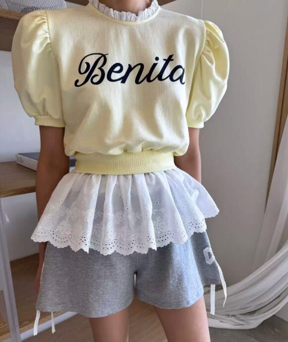 白Tシャツ レディース 半袖 白 レース重ね着風トップス