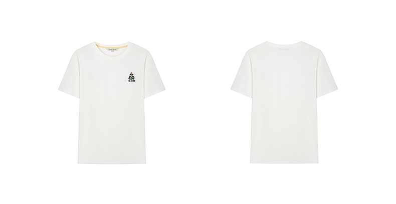 白Tシャツ レディース 胸元ワンポイント