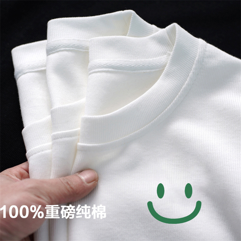 白Tシャツ 純綿にこにこデザイン半袖