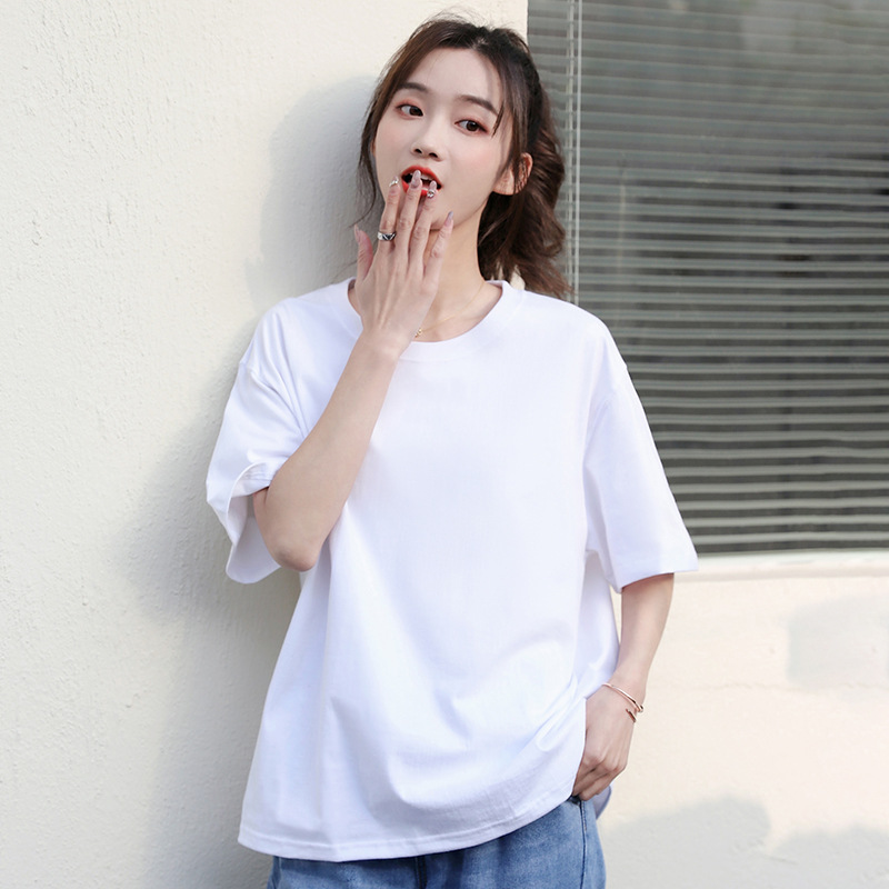 白Tシャツ シンプル美シルエット半袖カットソー