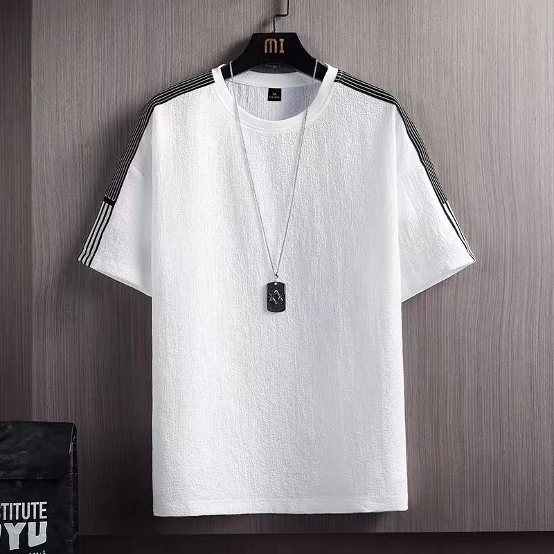 白Tシャツ 凹凸織り上質シンプル半袖