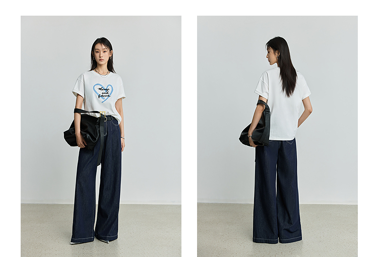 白Tシャツ 永遠の愛 ハートメッセージTシャツ
