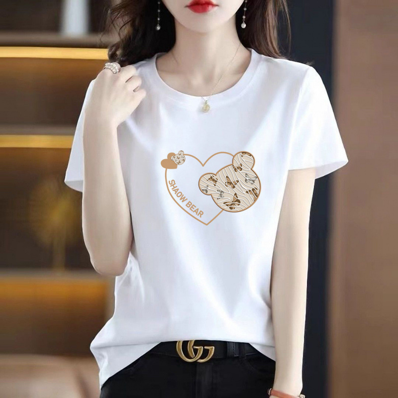 白Tシャツ 彩りグラフィックプリント半袖