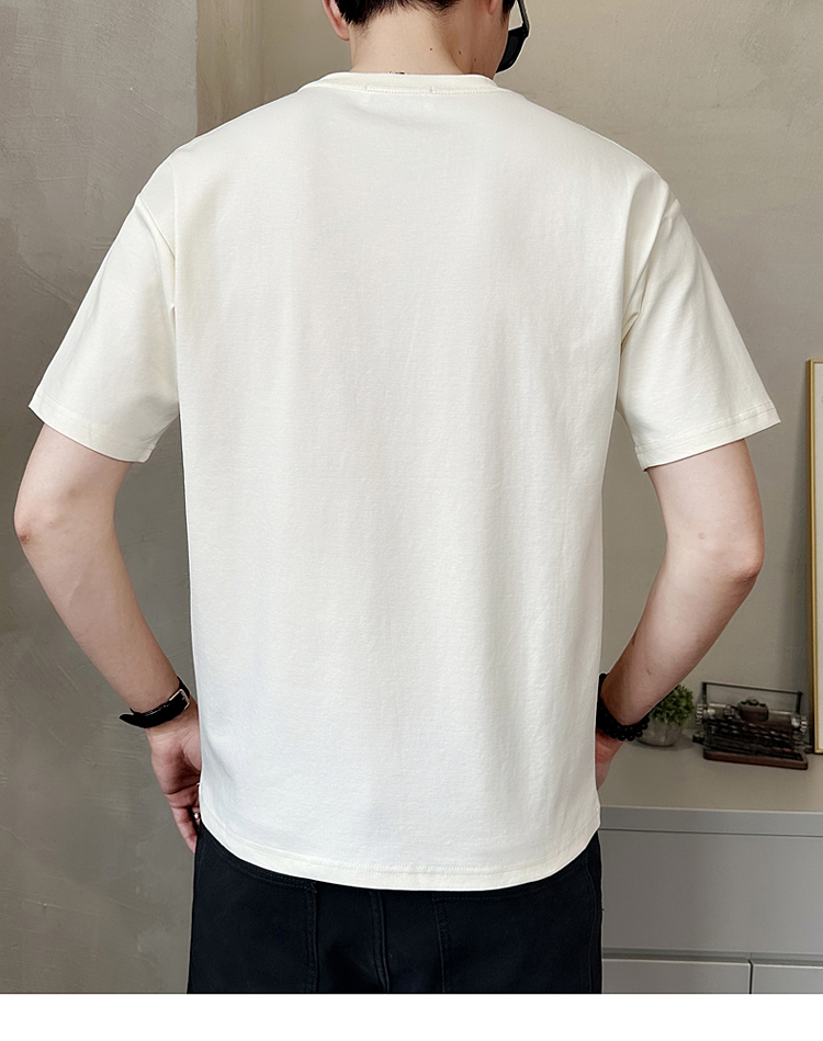 白Tシャツ 上質素材ワンポイント刺繍半袖