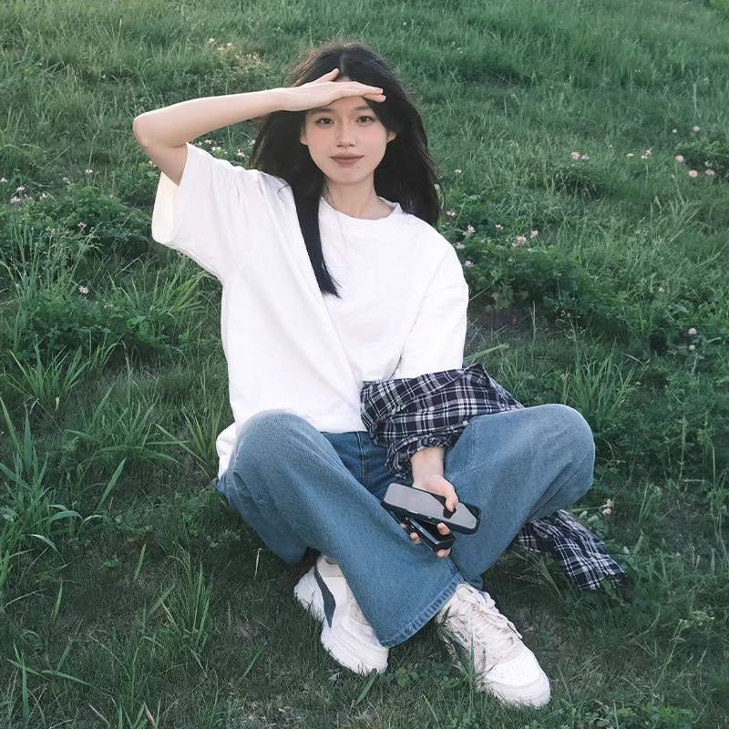 白Tシャツ レディース ゆったり快適シンプル半袖