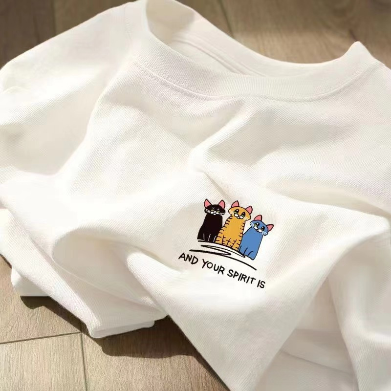 白Tシャツ メッセージワンポイント半袖シャツ