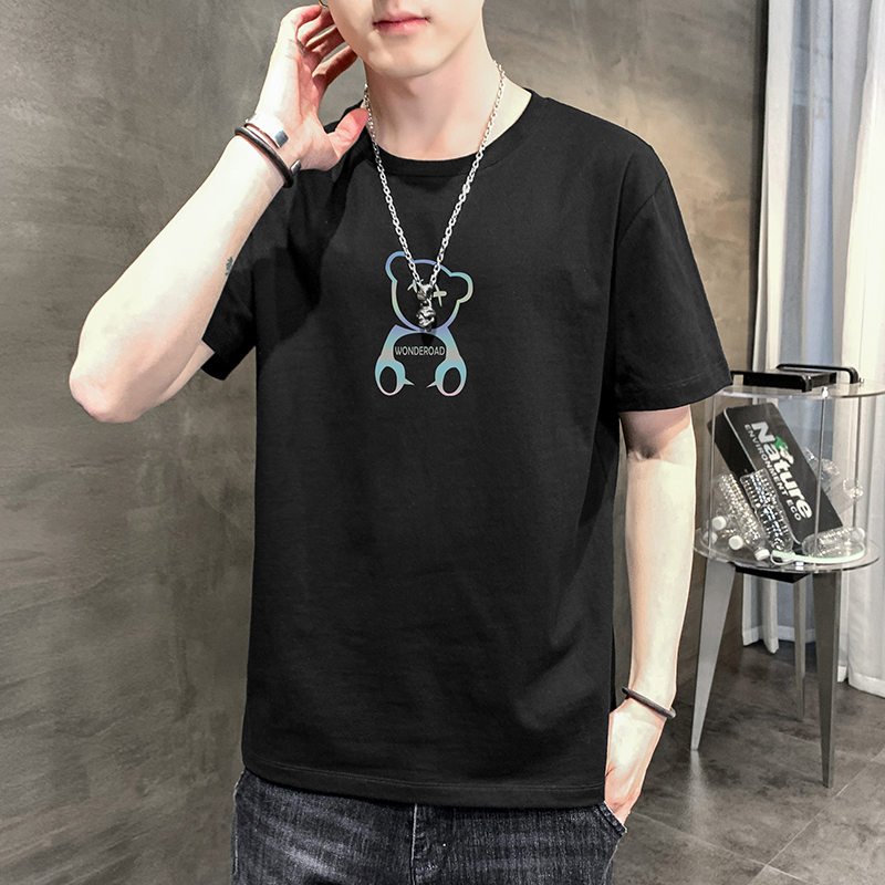 白Tシャツ メンズ 夢見るくまさん 半袖カットソー