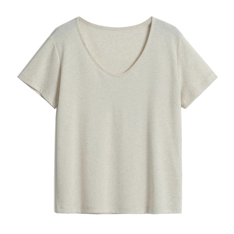 白Tシャツ 大人の魅力引き立つ ゆったり着心地 深V字ネック半袖白シャツ