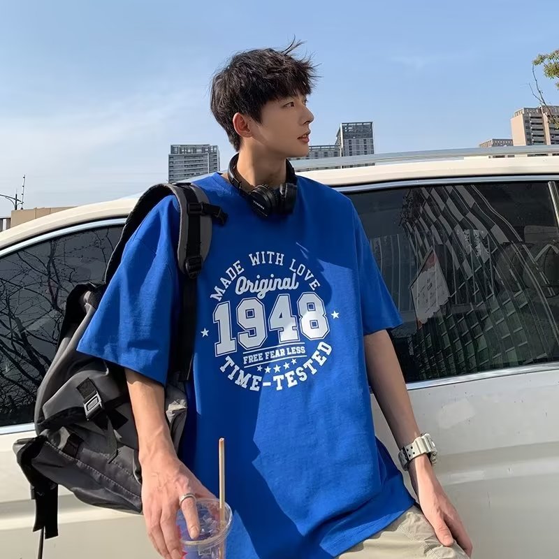 白Tシャツ メンズ レトロナンバー 短袖クルーネック