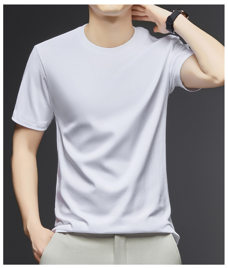 白Tシャツ シンプル上質クルーネックカットソー
