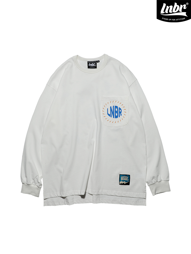 白Tシャツ メンズ ゆったりペイズリー柄ポケット長袖