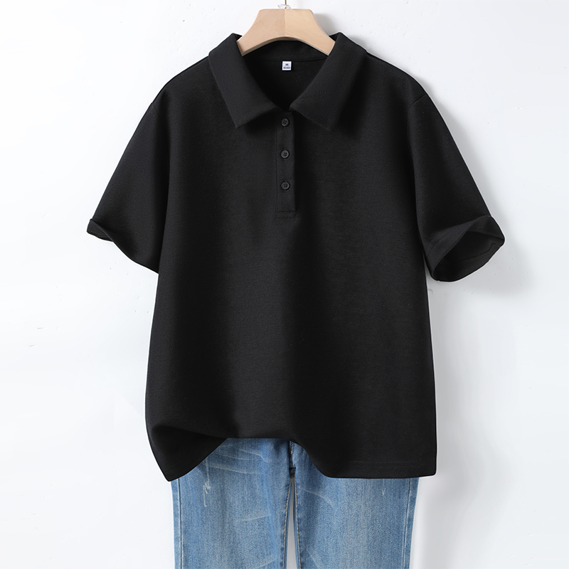 白Tシャツ シンプル襟付き半袖カットソー