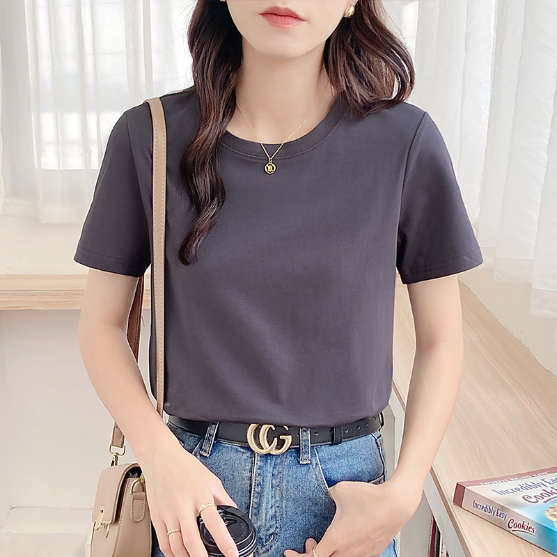 白Tシャツ ベーシッククルーネック半袖カットソー