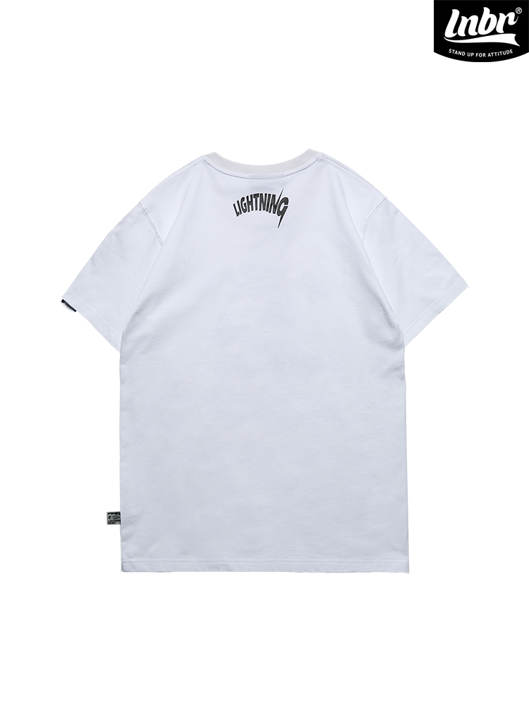 白Tシャツ メンズ ライトニングベア グラフィック半袖