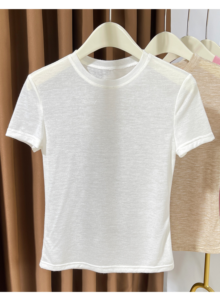 白Tシャツ なめらか素肌 シンプル丸首Tシャツ