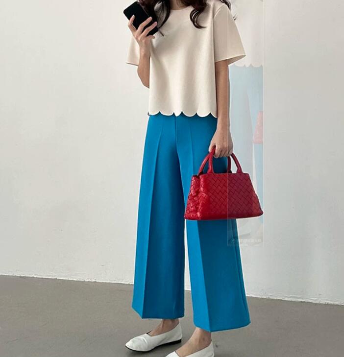 白Tシャツ レディース 半袖 白 裾スカラップ ブラウス