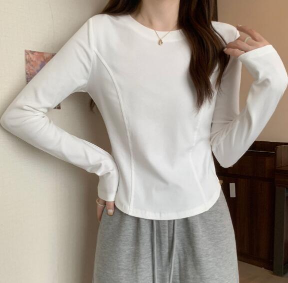 白Tシャツ レディース長袖白シャツ韓国風おしゃれトップス