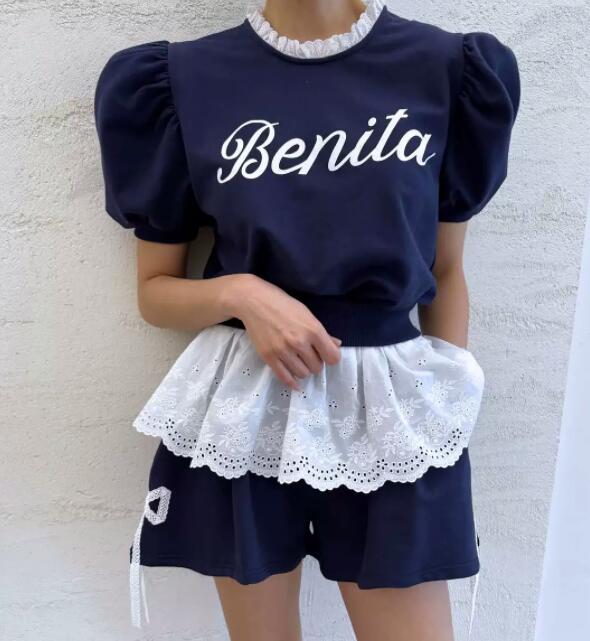 白Tシャツ レディース 半袖 白 レース重ね着風トップス