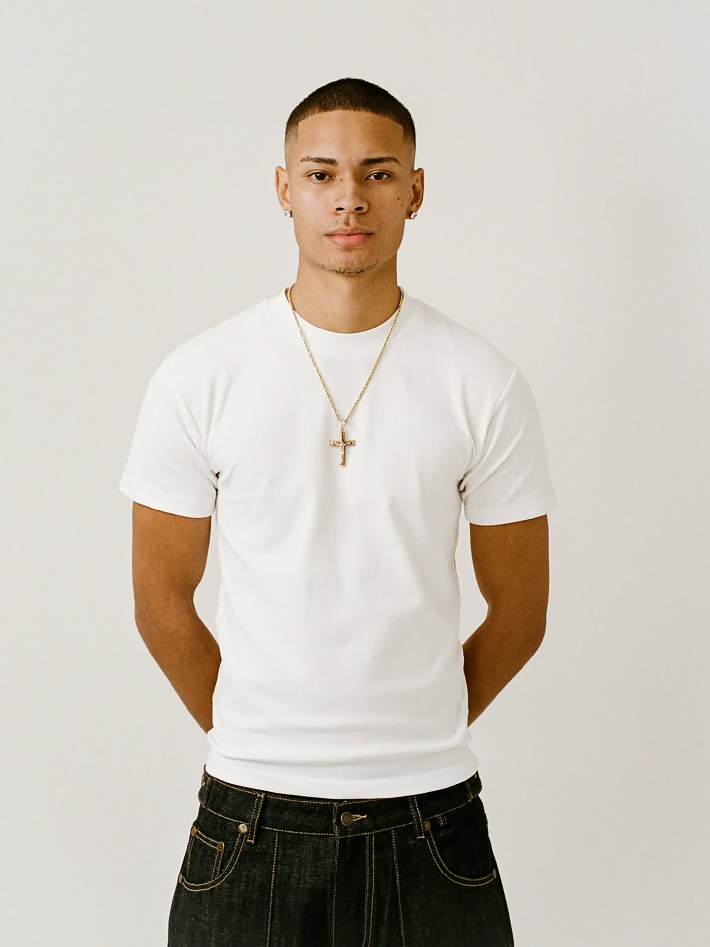 白Tシャツメンズ 厚手コットン クルーネック 半袖Tシャツ