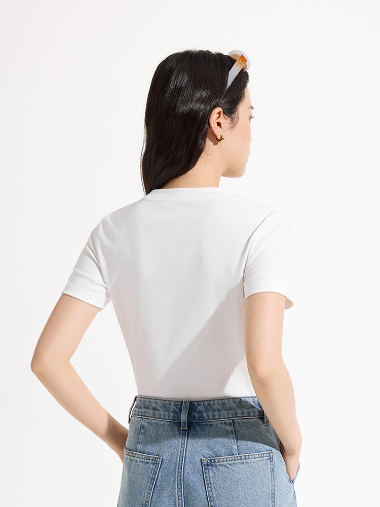 白Tシャツ なめらか肌触り シンプル半袖
