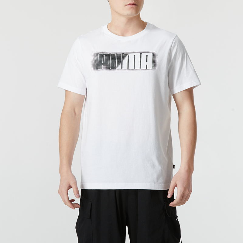 白Tシャツ グラデーションロゴ入り半袖シャツ