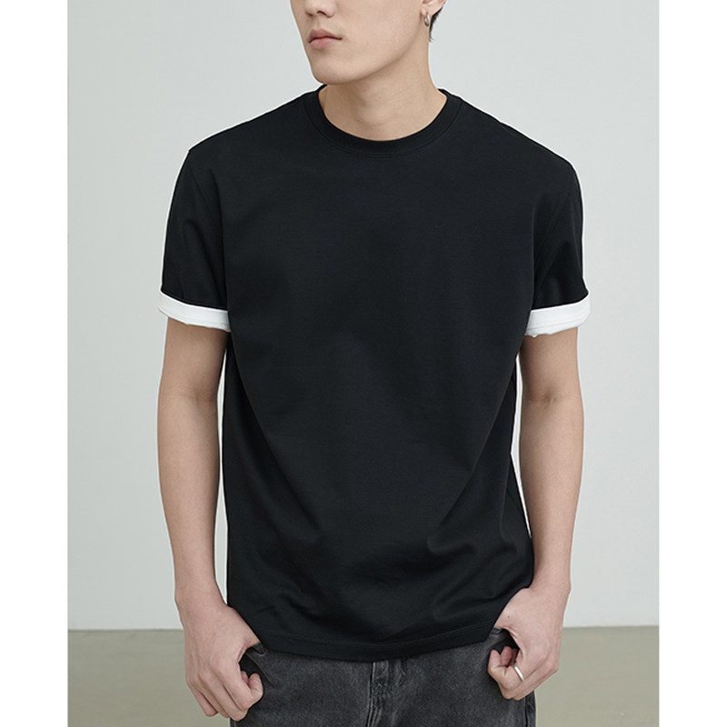 白Tシャツ ゆったりシルエット丸首半袖無地シャツ