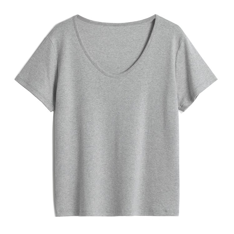 白Tシャツ 大人の魅力引き立つ ゆったり着心地 深V字ネック半袖白シャツ