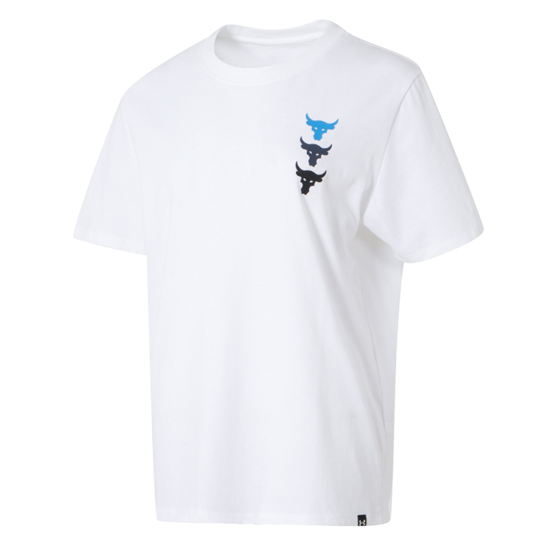 白Tシャツ レディース 三連牛モチーフゆったり半袖シャツ