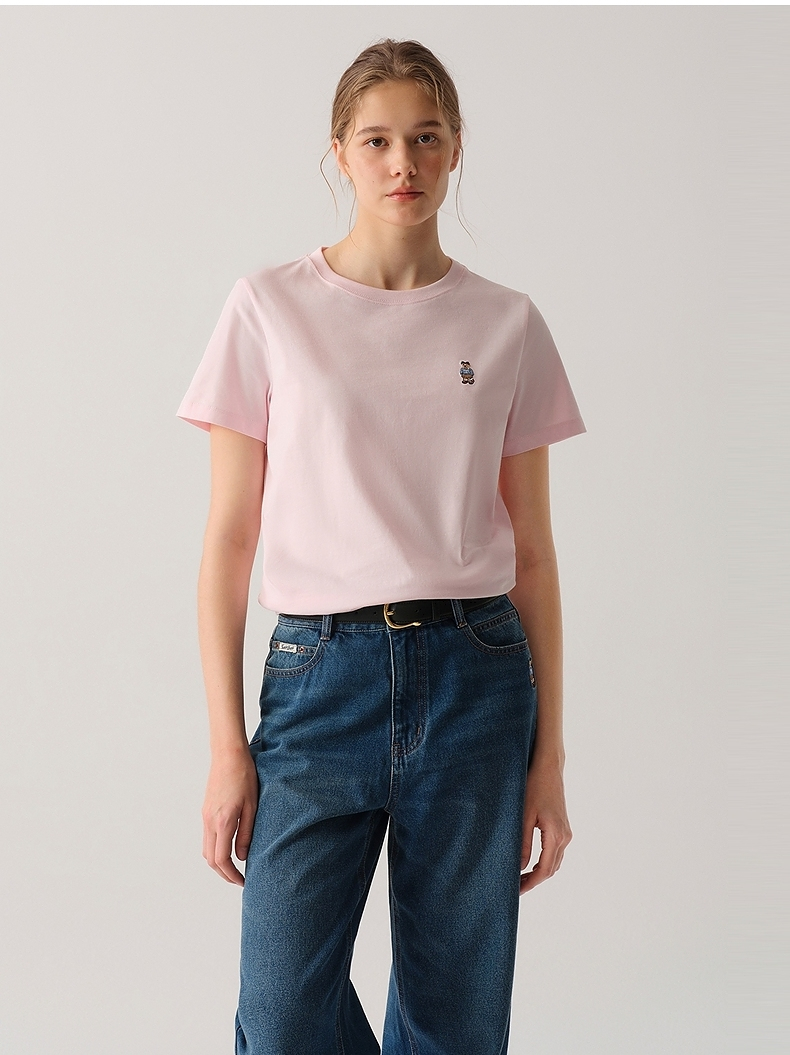 白Tシャツ レディース 胸元ワンポイント