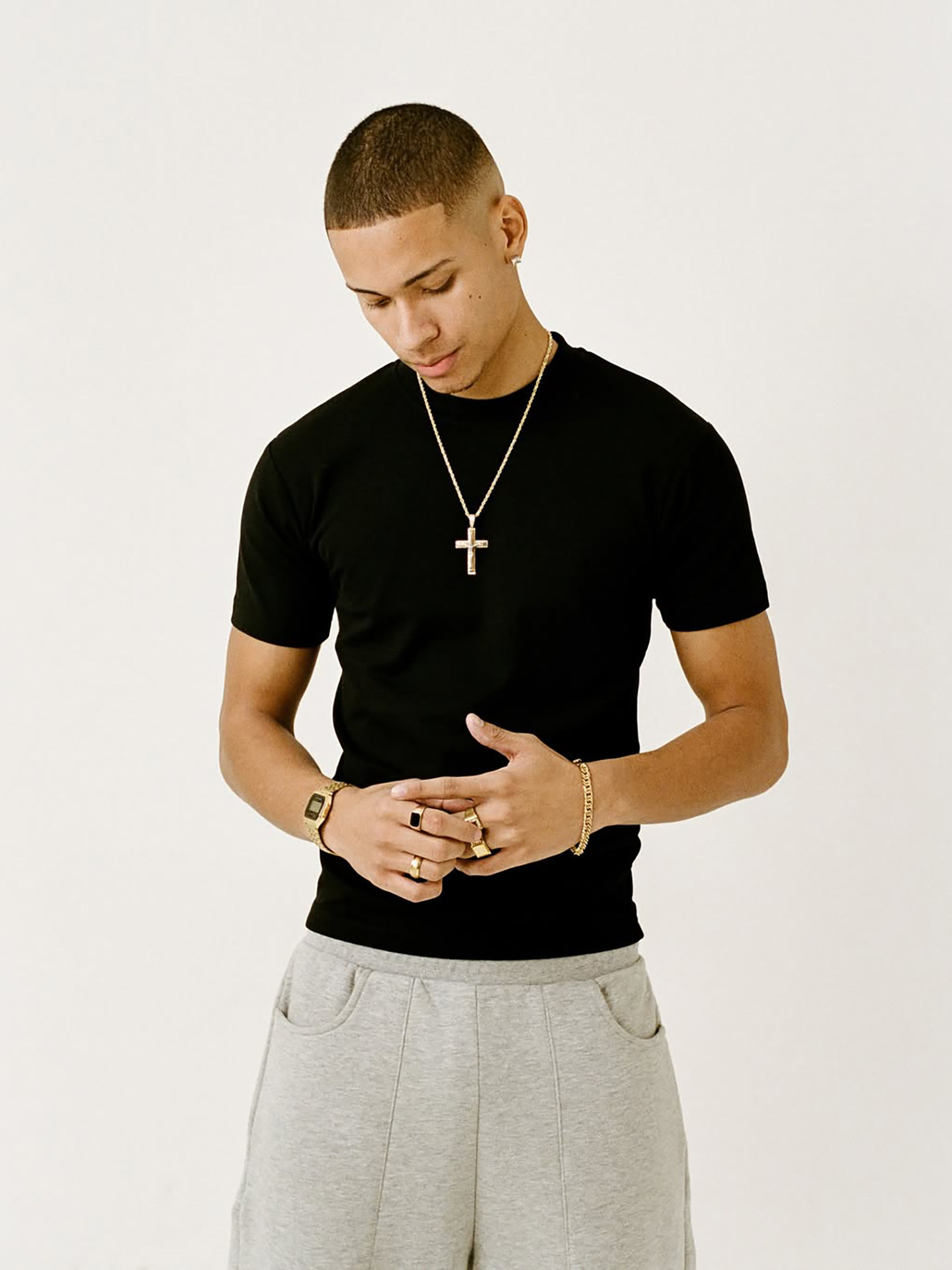 白Tシャツメンズ 厚手コットン クルーネック 半袖Tシャツ