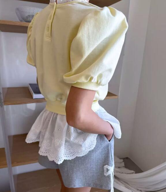 白Tシャツ レディース 半袖 白 レース重ね着風トップス