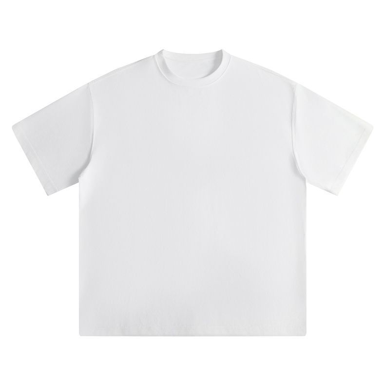 白Tシャツ ゆったり肩落ちモックネック