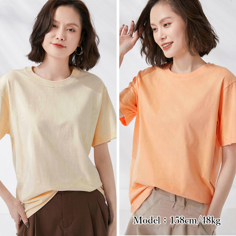 白Tシャツ レディース半袖無地ティーシャツゆったり体型カバー12色