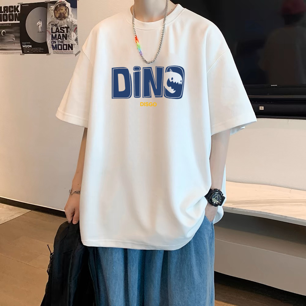 白Tシャツ 山脈イラスト入りシンプル半袖