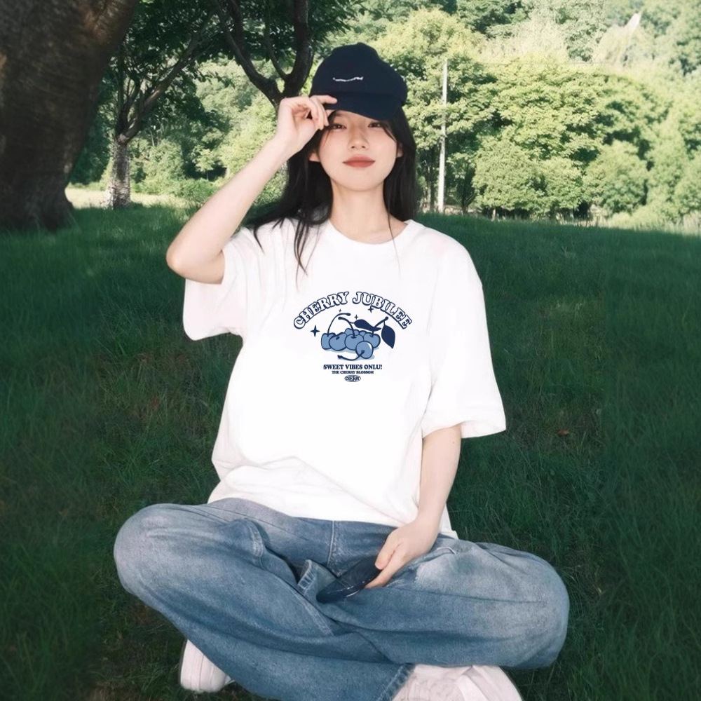 白Tシャツ レディース ゆったりレタープリント半袖Ｔシャツ