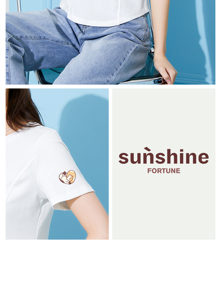 白Tシャツ シンプル収腰ロゴ入り半袖Tシャツ