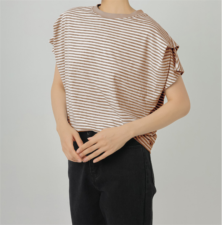 白Tシャツ 春夏コットン混ゆったり丸首白ティーシャツ