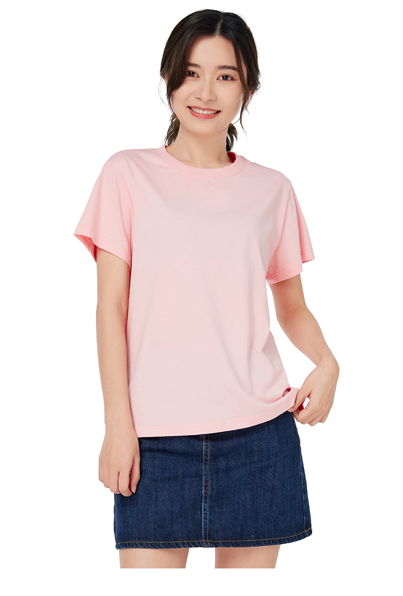 白Tシャツ レディース シンプル丸首コットンシャツ