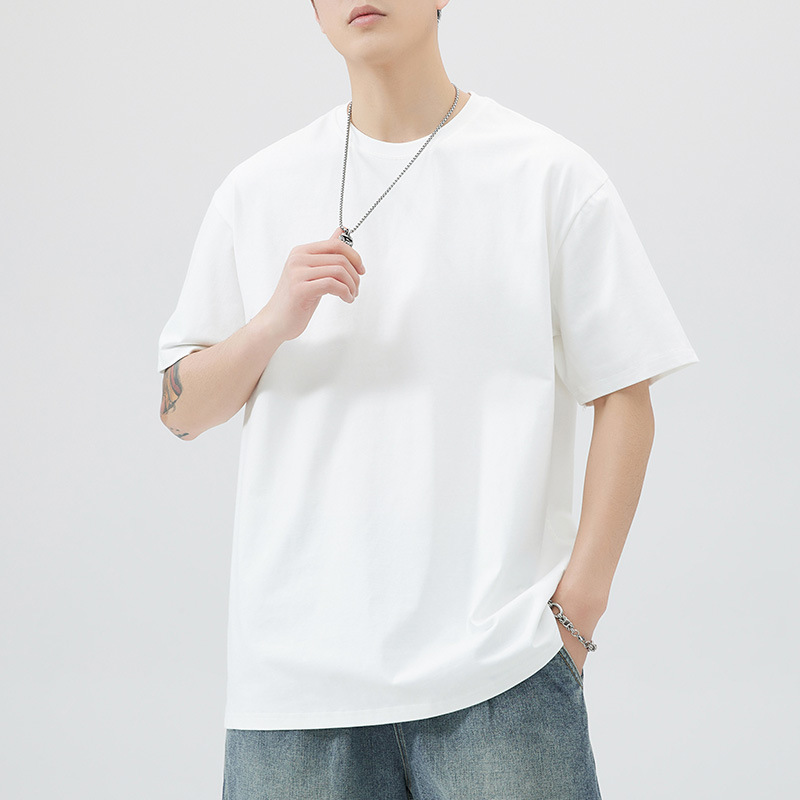 白Tシャツ 素材にこだわった丸首半袖