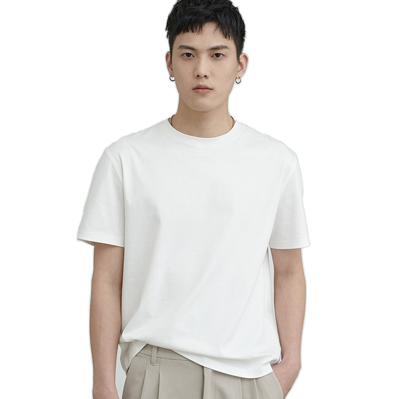 白Tシャツ ゆったりシルエット丸首半袖無地シャツ