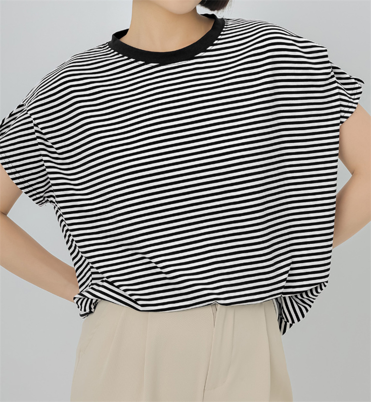 白Tシャツ 春夏コットン混ゆったり丸首白ティーシャツ