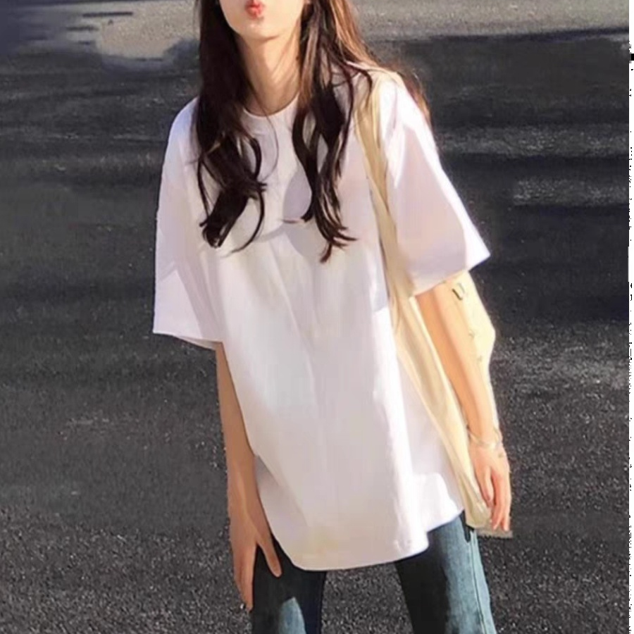 白Tシャツ レディース ゆったりシルエット半袖カットソー