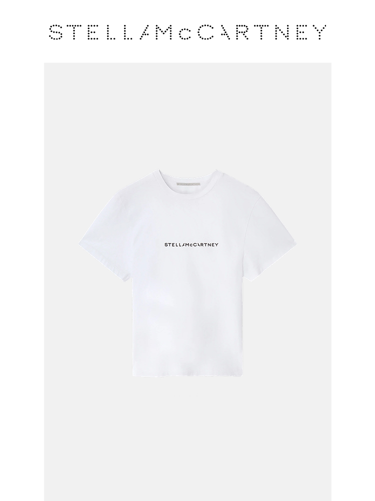 白Tシャツ シンプル胸元ロゴ入り半袖カットソー