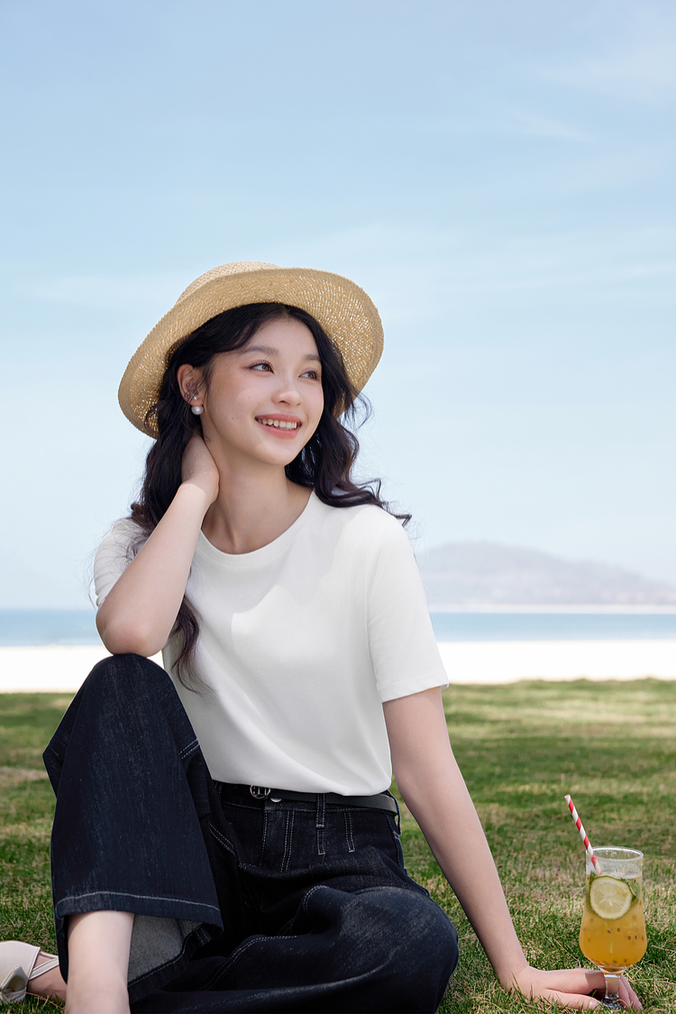 白Tシャツ ひんやり冷感 サマーコットン