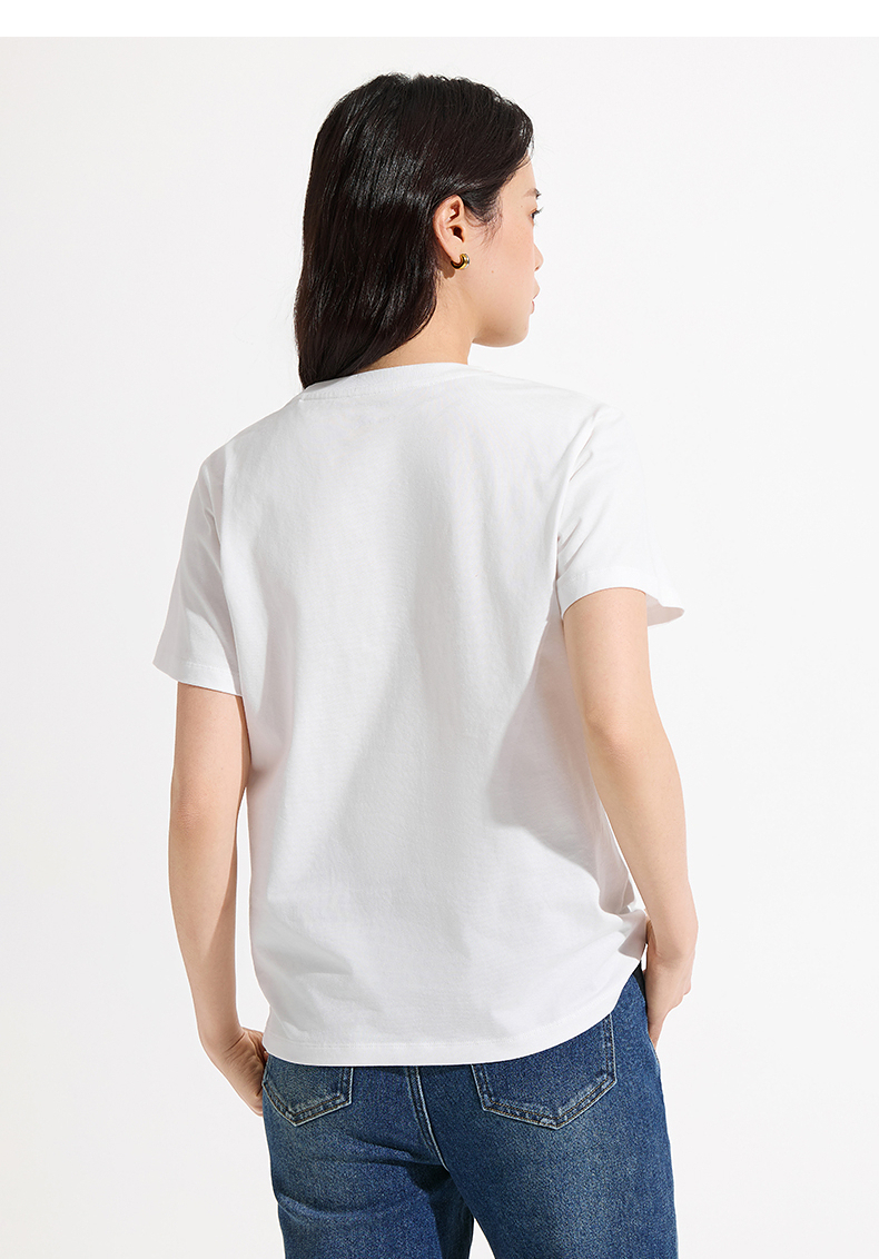 白Tシャツ すっきり丸首ベーシックカットソー