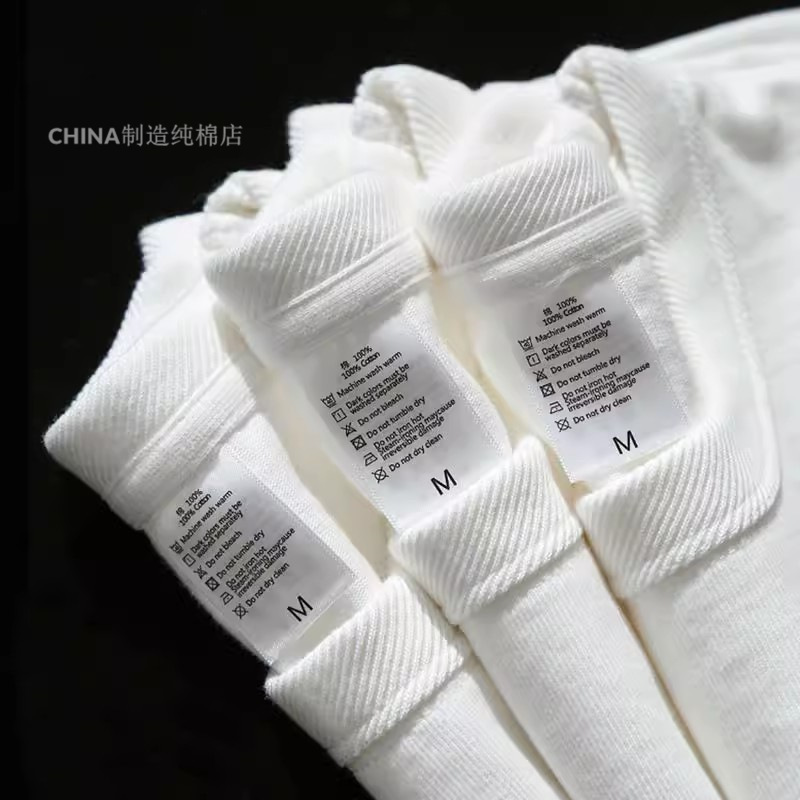 白Tシャツ 上質綿使用 極上リブネック半袖