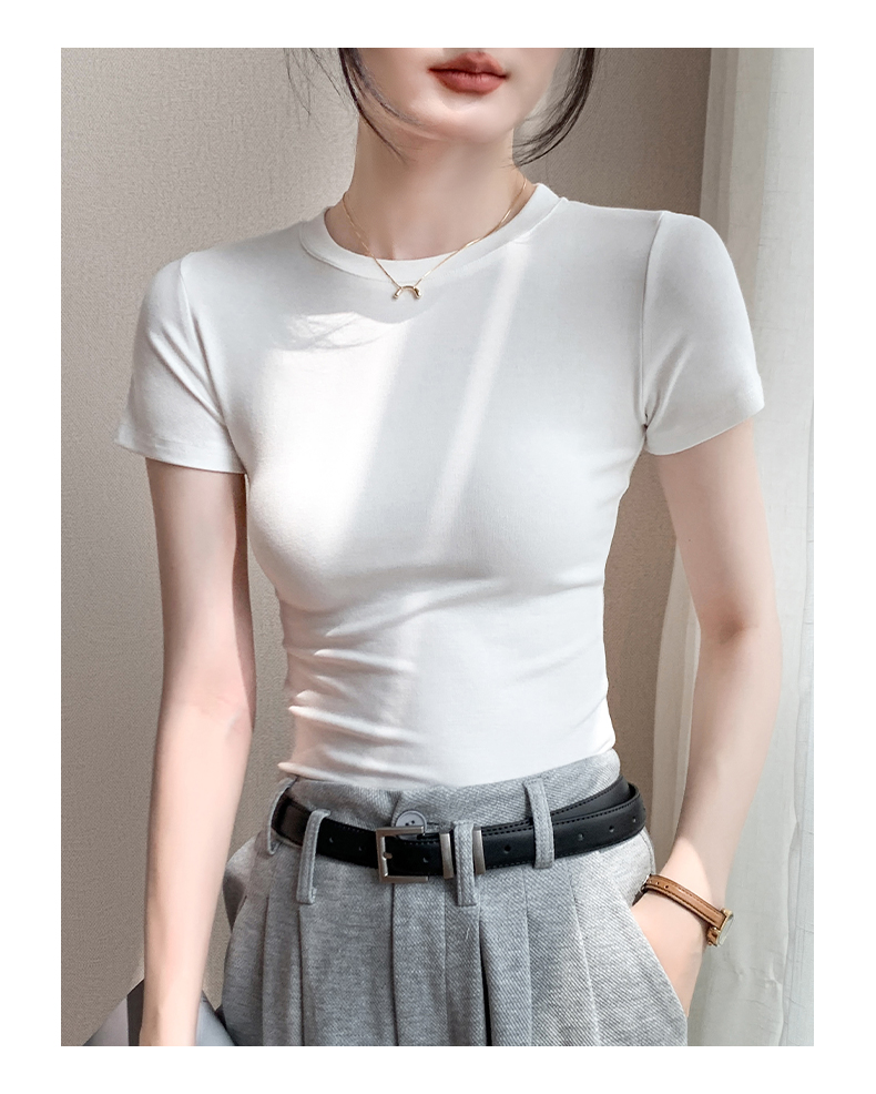 白Tシャツ なめらか美姿勢フィット半袖シャツ