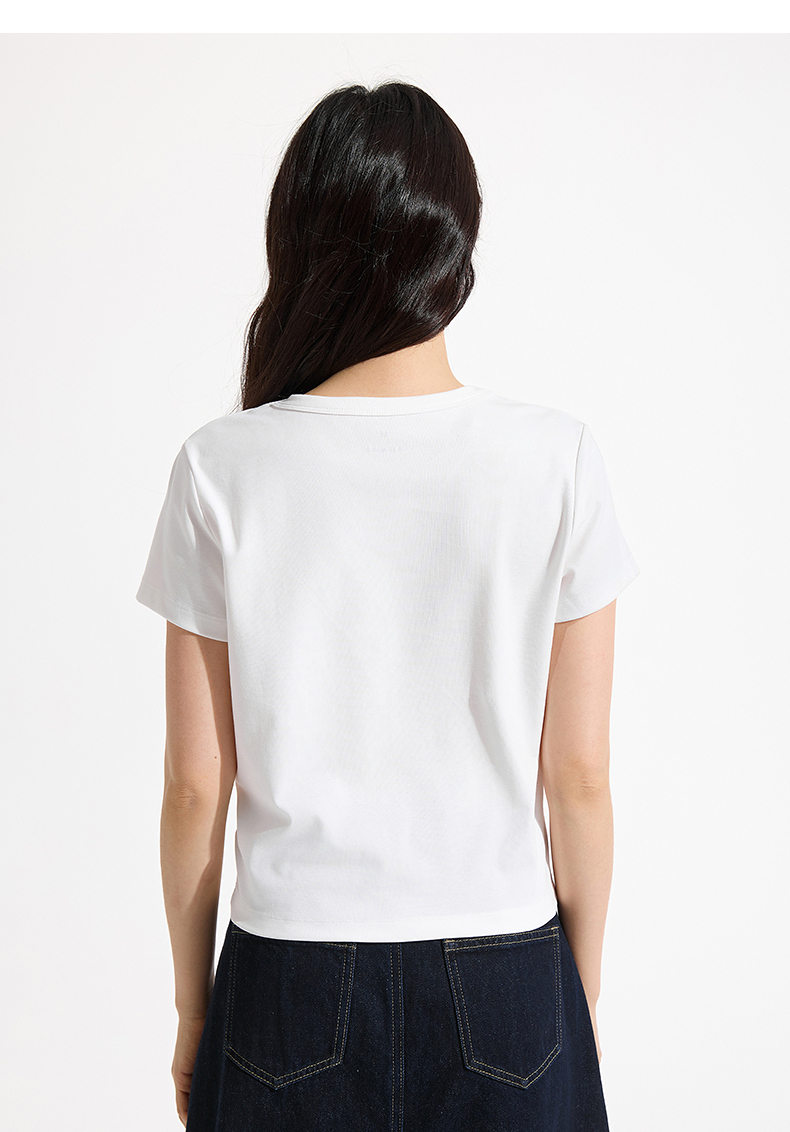 白Tシャツ なめらか素肌 ベーシック半袖シャツ